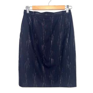 Escada 100% Wool Black/Silver Skirt 36/4